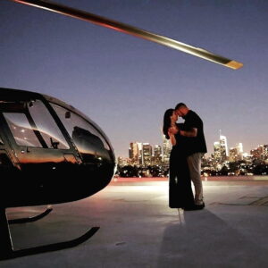 Orbic Air Helicopter Tours Valentine’s Day near THEA residences in Downtown Los Angeles